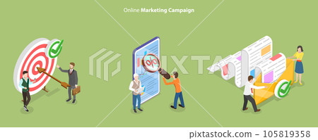 3D Isometric Flat Vector Conceptual Illustration of Online Marketing Campaign 3D Isometric Flat Vector Conceptual Illustration of Online Marketing Campaign 105819358