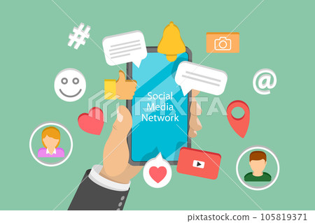 3D Isometric Flat Vector Conceptual Illustration of Social Media Network 3D Isometric Flat Vector Conceptual Illustration of Social Media Network 105819371