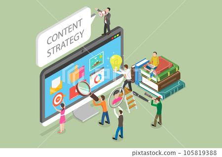 3D Isometric Flat Vector Conceptual Illustration of Content Strategy 3D Isometric Flat Vector Conceptual Illustration of Content Strategy 105819388