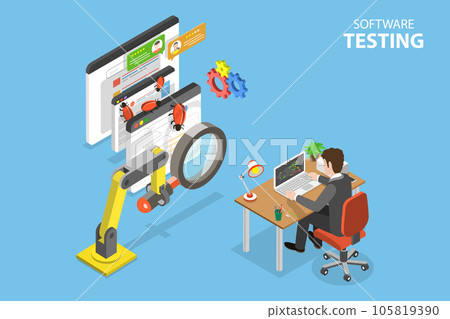 3D Isometric Flat Vector Conceptual Illustration of Software Testing 3D Isometric Flat Vector Conceptual Illustration of Software Testing 105819390