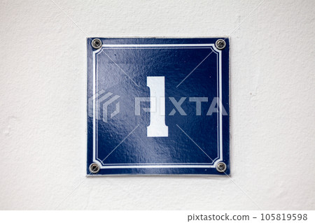 Number 1 - House number plate Number 1 - House number plate 105819598