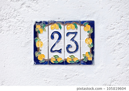 Number 23 - House number plate 105819604