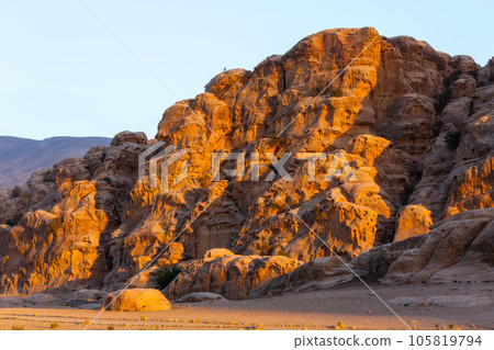 sandstone rocks in little petra Jordan 105819794