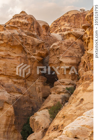 sandstone rocks in little petra Jordan 105819795