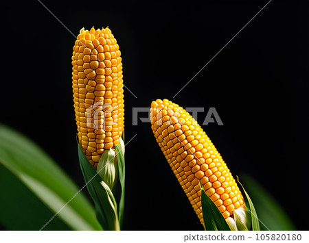realistic corn black background sharp focus 105820180