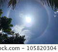 Photo of the sun halo at noon It is a natural phenomenon that occurs before the rains in the rainy season. 105820304