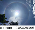 Photo of the sun halo at noon It is a natural phenomenon that occurs before the rains in the rainy season. 105820306