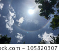 Photo of the sun halo at noon It is a natural phenomenon that occurs before the rains in the rainy season. 105820307