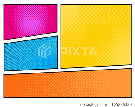 美國漫畫彩框分割背景框 105820329