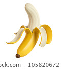 banana isolated. 3D render illustration 105820672