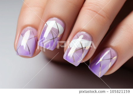 French classic manicure. Female fingers with beautiful nails. Salon and pretty woman concept. AI generated French classic manicure. Female fingers with beautiful nails. Salon and pretty woman concept. AI generated 105821159