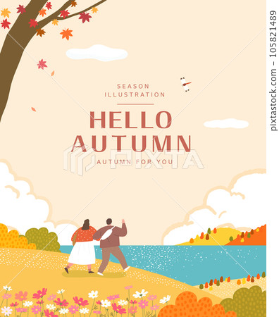 autumn sentimental frame illustration. Web-Banner 105821489
