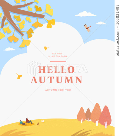 autumn sentimental frame illustration. Web-Banner 105821495