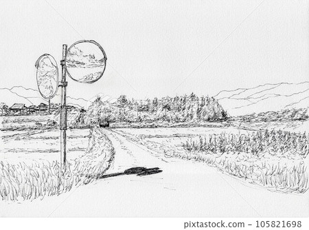 Countryside intersection - Stock Illustration [105821698] - PIXTA