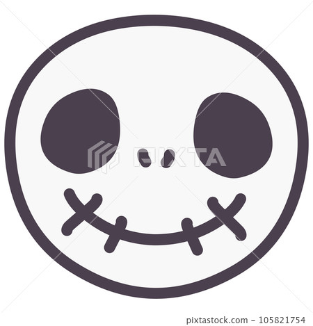 Illustration of a simple deformed cute skull 105821754