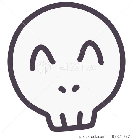 Illustration of a simple deformed cute skull 105821757