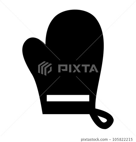 代表菜餚、手套和隔熱墊的填充風格圖標 105822215