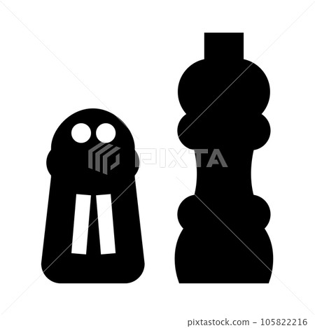 代表烹飪、鹽和胡椒以及調味品的填充風格圖標 105822216