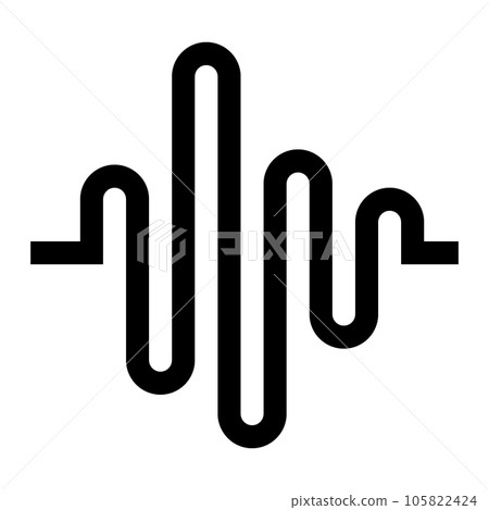 代表音樂、波形的填充樣式圖標 105822424