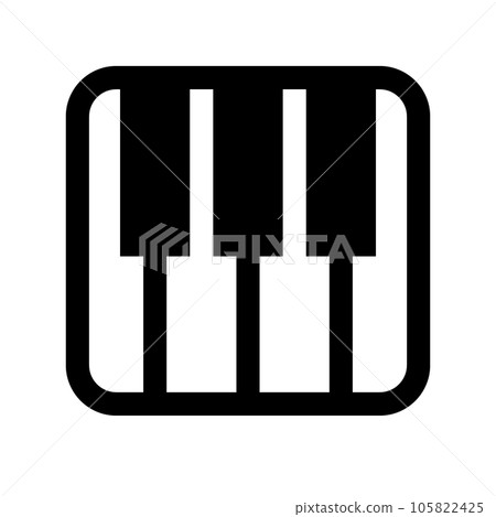 代表音樂、鍵盤和鋼琴的填充風格圖標 105822425