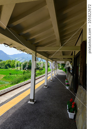 Scenery inside the station Scenery around Asoshimodajo Station ``Minami Aso Railway, all lines opened and operations resumed'' Scenery inside the station Scenery around Asoshimodajo Station ``Minami Aso Railway, all lines opened and operations resumed'' 105822672