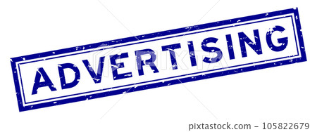 Grunge blue advertising word square rubber seal stamp on white background Grunge blue advertising word square rubber seal stamp on white background 105822679