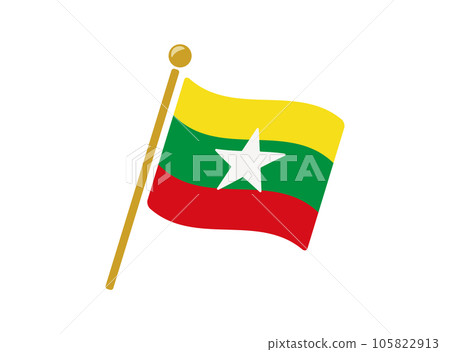 緬甸國旗圖標矢量圖 105822913