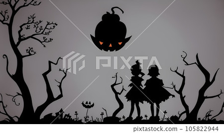 Cute Halloween Background/Generative AI 105822944