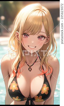 手绘卡通唯美的比基尼泳装女孩插画 手绘卡通唯美的比基尼泳装女孩插画 105823072