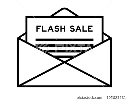 Envelope and letter sign with word flash sale as the headline 105823281