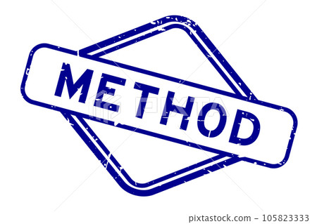 Grunge blue method word rubber seal stamp on white background 105823333