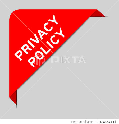 Red color of corner label banner with word privacy policy on gray background Red color of corner label banner with word privacy policy on gray background 105823341