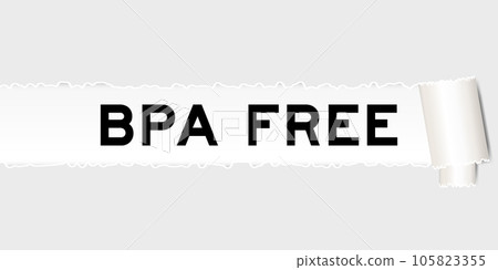 Ripped gray paper background that have word BPA (Bisphenol A) free under torn part Ripped gray paper background that have word BPA (Bisphenol A) free under torn part 105823355