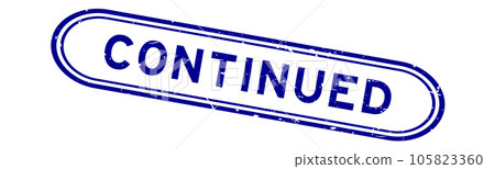 Grunge blue continued word rubber seal stamp on white background 105823360