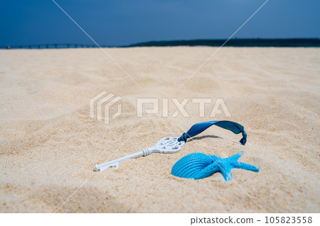 Okinawa Miyakojima Yonaha Maehama white key and blue shell Okinawa Miyakojima Yonaha Maehama white key and blue shell 105823558