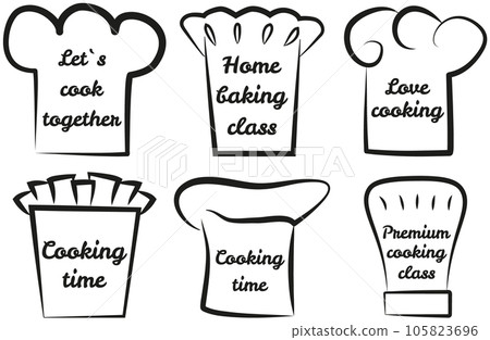 Set of chef logo design with modern concept. Hand writings about kitchen, food and cooking 105823696