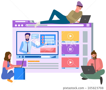 Chatting, communication and sending messages via Internet. People using laptop to chat Chatting, communication and sending messages via Internet. People using laptop to chat 105823708