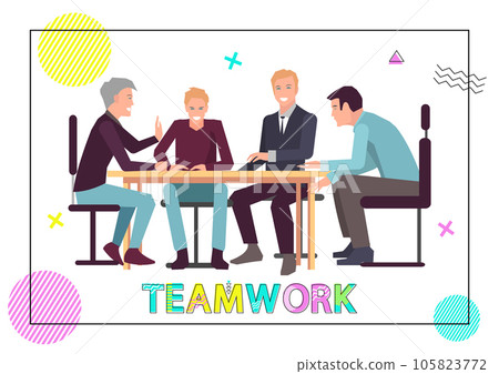 People brainstorming during meeting and teambuilding. Colleagues discuss business development People brainstorming during meeting and teambuilding. Colleagues discuss business development 105823772