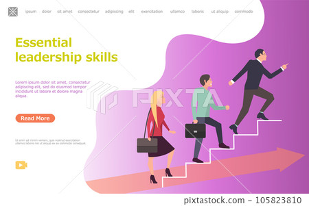 Path to success in business showing people running up. Essential leadership skills concept 105823810