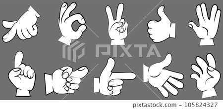 Gesture palm, pointing hand, communication language, pose and gesturing 105824327