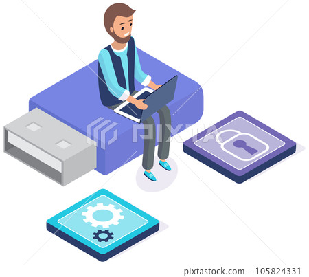 Phone customization application development with computer. Adjusting app, setting options Phone customization application development with computer. Adjusting app, setting options 105824331