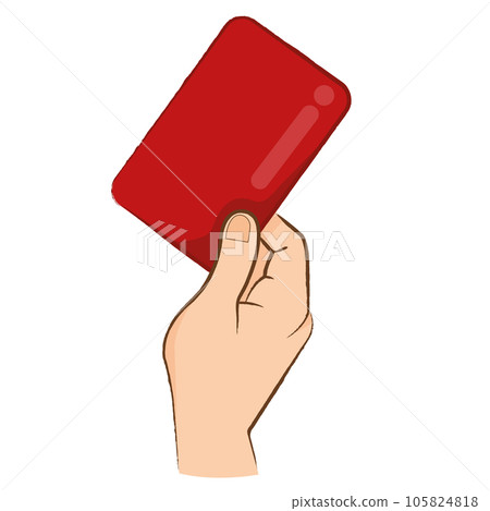 hand holding a red card 105824818