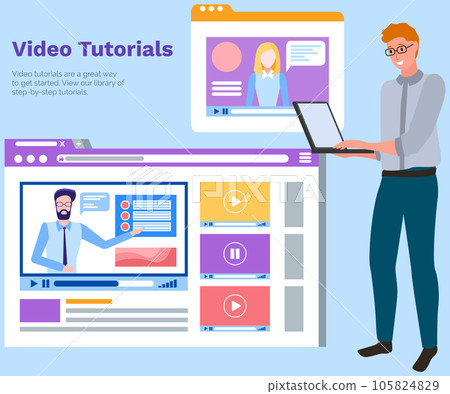 Video tutorials, study and learning concept.... - Stock Illustration ...