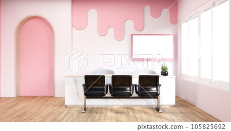 Colorful Living room japanese minimalist room interior, 3D rendering 105825692
