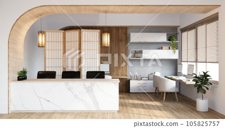 Mock up scene Reception Desk standing in office. Mock up scene Reception Desk standing in office. 105825757