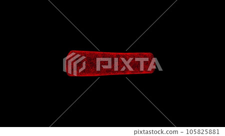 3D log on black background. Object dissolved red flickering particles. Business background. Science concept. Abstract bg title, presentation. Holographic screensaver. 3D animation 3D log on black background. Object dissolved red flickering particles. Business background. Science concept. Abstract bg title, presentation. Holographic screensaver. 3D animation 105825881