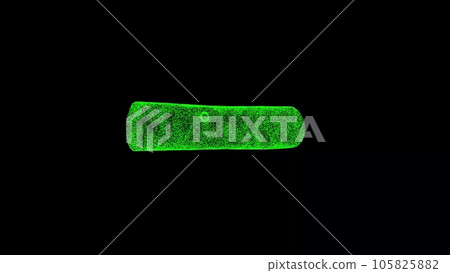 3D log on black background. Object dissolved green flickering particles. Business background. Science concept. Abstract bg title, presentation. Holographic screensaver. 3D animation 3D log on black background. Object dissolved green flickering particles. Business background. Science concept. Abstract bg title, presentation. Holographic screensaver. 3D animation 105825882