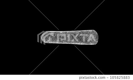 3D log on black background. Object dissolved white flickering particles. Business background. Science concept. Abstract bg title, presentation. Holographic screensaver. 3D animation 3D log on black background. Object dissolved white flickering particles. Business background. Science concept. Abstract bg title, presentation. Holographic screensaver. 3D animation 105825883