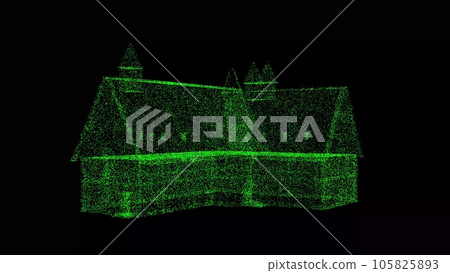 Smart home isometric concept. Private house consists digits code. Cyber Safety of internet of things of country house. Digital protection of smart home system. 3D rendering Smart home isometric concept. Private house consists digits code. Cyber Safety of internet of things of country house. Digital protection of smart home system. 3D rendering 105825893
