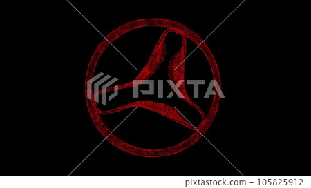 Round abstract decoration hologram wireframe in motion. Nice 3D Rendering 105825912